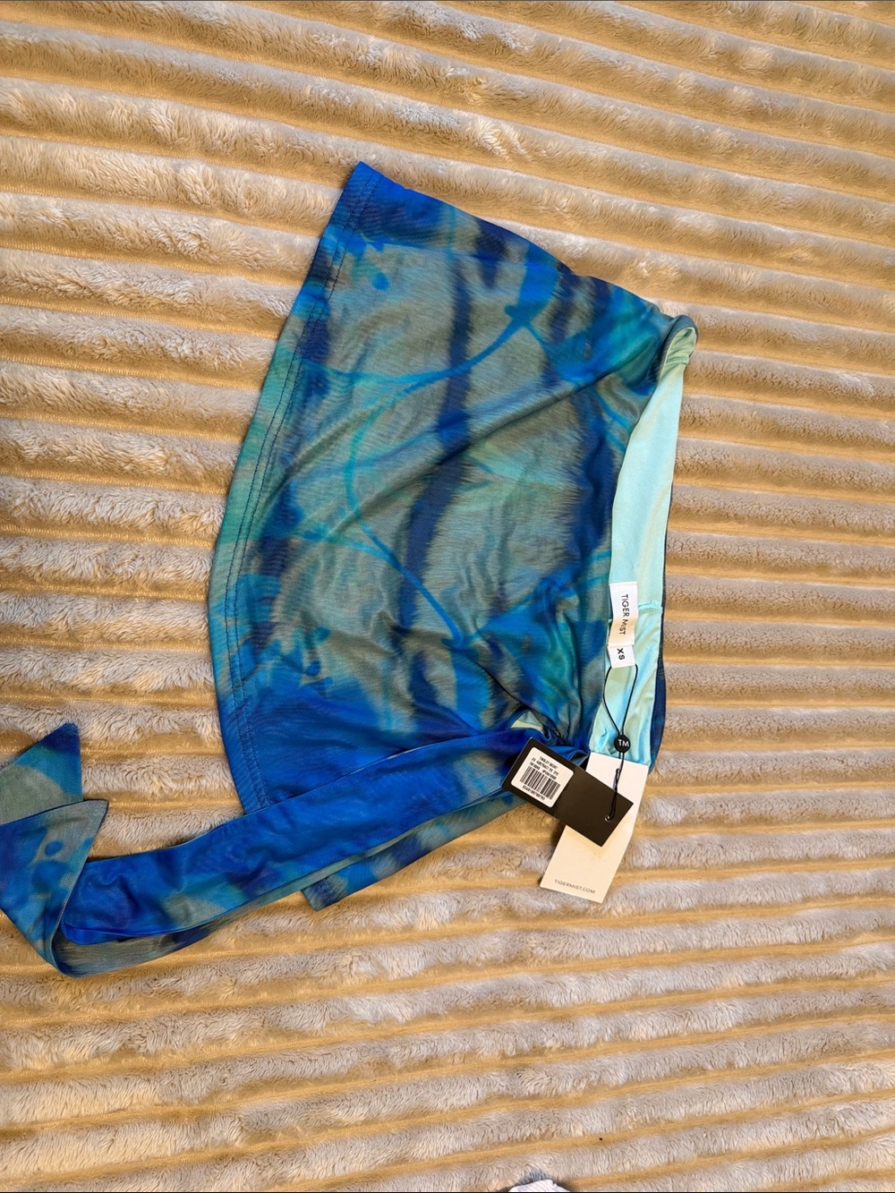 Tiger Mist Blue and Teal Tie-Dye Sheer Sarong